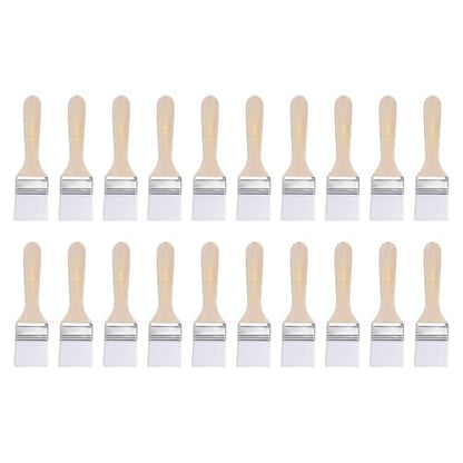 HARFINGTON 20pcs Paint Brushes 1.5" Paint Brush Nylon Flat Wall Paint Brush Soft Bristle with Wood Handle for Painting DIY Latex Paints Furniture Cabinets Fences, White - color: White, size: 1.5 inch