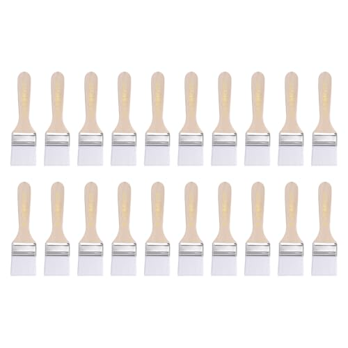 HARFINGTON 20pcs Paint Brushes 1.5" Paint Brush Nylon Flat Wall Paint Brush Soft Bristle with Wood Handle for Painting DIY Latex Paints Furniture Cabinets Fences, White - color: White, size: 1.5 inch