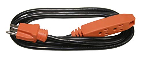 Prime Wire & Cable EC890708 8-Foot 14/3 SJT 3-Outlet Indoor Shop Cord, Black and Orange