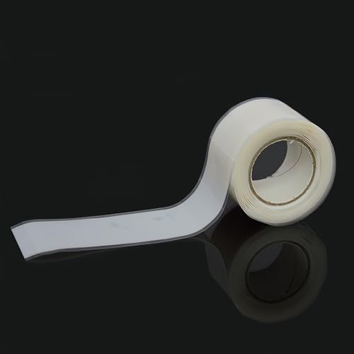 【1.5 Meter Self-Fusing Silicone Tape】 Black Rubber Repair Tape for Plumbing & Automotive - Waterproof Emergency Hose Wrap, 0.5mm Thick Leak Proof Sealant (White) - color: White