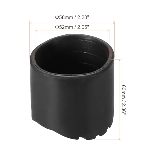 PATIKIL Ladder Non Slip Feet 2.1"/52mm, 2Pcs Rubber Round Foot Protective Mat Cushion Replacement for Telescopic Folding Extension Ladder Protection, Black - color: 52mm
