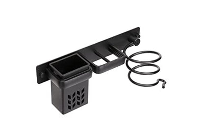 YUET Hair Dryer Holder Hairdryer Station Wall Mounted Shelf Bracket Straightener Stand Hanger Organizer Blow Storage w/Cable Tidy Rack For Dressing Table Bathroom Aluminum Professional,Black With Cup - color: Black With Cup