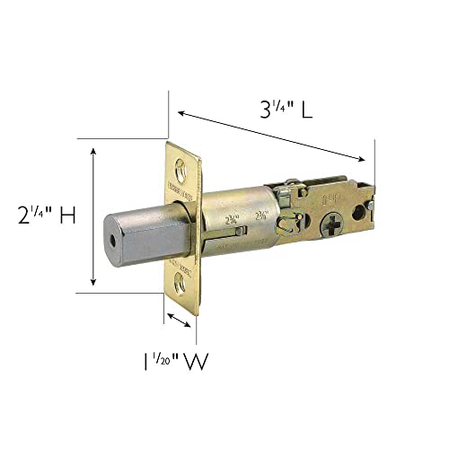 Design House 786103 2-Way Replacement Square Corner Deadbolt Latch Polished Brass - color: Polished Brass