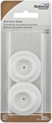 National Hardware N215-897 Wall Door Stop in White, 2 - color: White