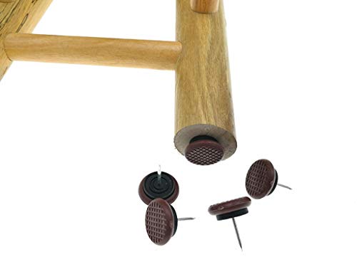ALIMITOPIA 40pcs Furniture Chair Glide Nail-in Thickened Nylon Chair Slider Furniture Pad Floor Protector for Wooden Furniture Chair Tables Leg Feet(Φ27mm or 1-1/16";Brown) - size: 1 1/16" (Brown)