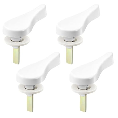 Zonon 4 Sliding Door Latch Lever Spindle White Steel Pin Set for Patio Door Replacement Hardware