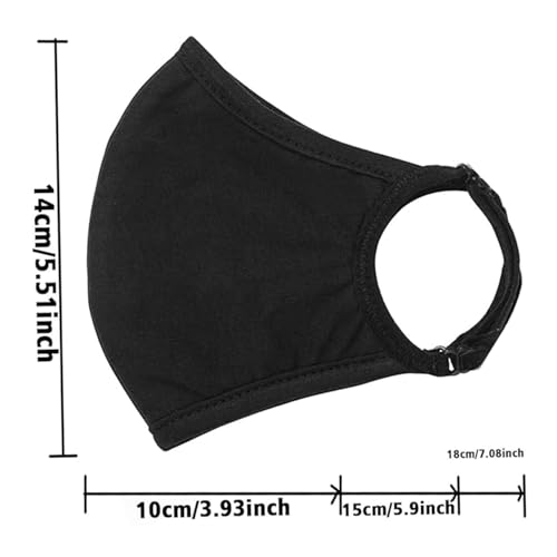 Black Cloth Face Mask 3 Pack,Washable, Reusable and Breathable Face Covering with Nose Wire and Adjustable Ear Protection Loops for Adult & Teens - style: Pack 3 With Adjustable Loops