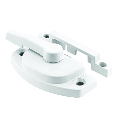 Prime-Line F 2588 Sash Lock, 2-1/16 In. Hole Centers, Fits Single and Double Hung vinyl Windows, Diecast, White, (Single Pack) - color: White