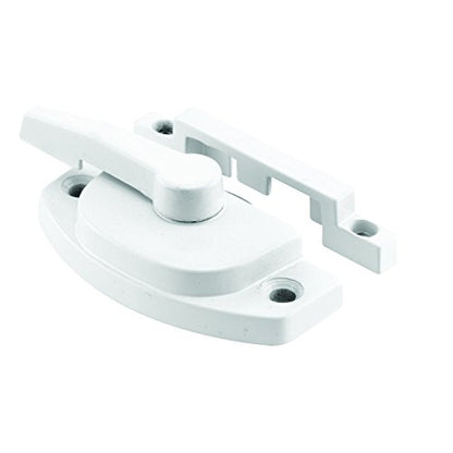 Prime-Line F 2588 Sash Lock, 2-1/16 In. Hole Centers, Fits Single and Double Hung vinyl Windows, Diecast, White, (Single Pack) - color: White