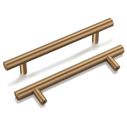 Goldenwarm 5 Pack Champagne Bronze Cabinet Pulls Gold Cabinet Handles 4 inch(102mm) Champagne Drawer Handles Brushed Bronze Drawer Pulls Kitchen Dresser Door Hardware - color: Champagne Bronze, size: 4in Hole Centers