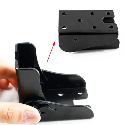 2 Pack Folding Table Leg Brackets, Black Foldable Self-Locking Hinge Extension Support Brackets with Screws for Table Chair Bed Leg Feet Workbench