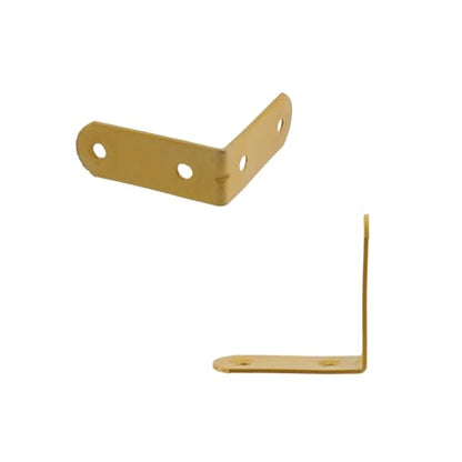 Wealrit 20 PCS L Shape Bracket Corner Braces Gold Right Angle Brackets, Wood Furniture Fastener with Screws for Cabinet Chair Drawer Length- 1.85" - size: 1.85"