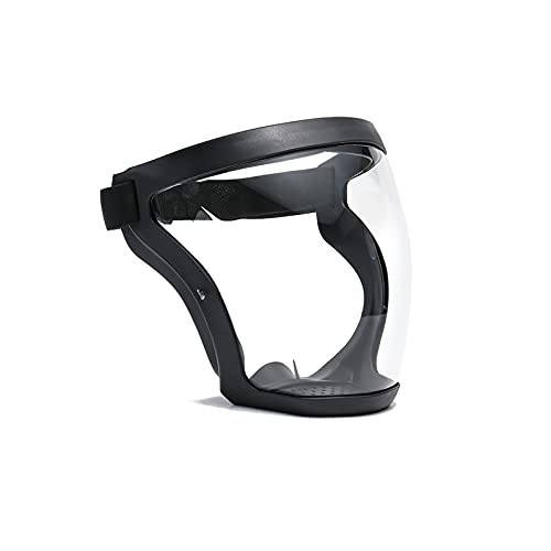 Super Protective Face Shield,Anti Fog Mask,Adult Clear Face Shield,Plastic Face Mask （Black） - color: Black
