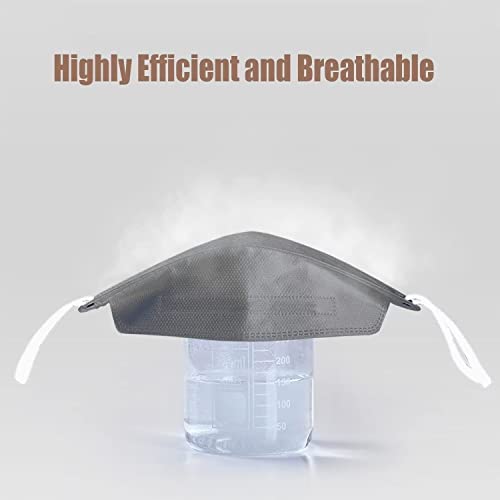 akgk KN95 Face Masks 50 Pack, 5-Ply Disposable Grey Face Mask Against PM 2.5 Smoke and Dust - color: Z-50 Pack-grey
