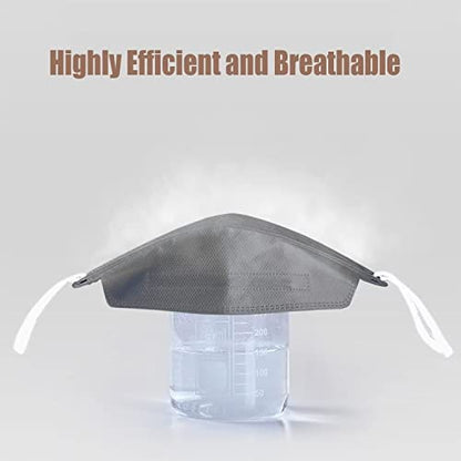 akgk KN95 Face Masks 50 Pack, 5-Ply Disposable Grey Face Mask Against PM 2.5 Smoke and Dust - color: Z-50 Pack-grey