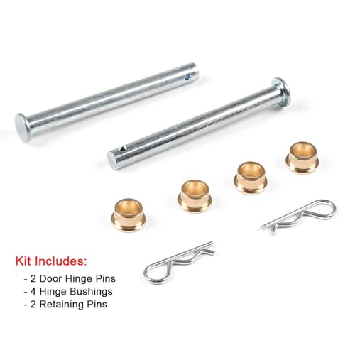 OUKENS Metal Door Hinge Pins Kit, Front Driver Side Door Hinge Pin Replacement Fitscreen Door Hinges Replacement for Ford Mustang 1994-2004, Includes 2 Pins 4 Bushings 2 Screws