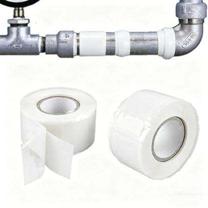 Heavy Duty Waterproof Silicone Tape, Self-Fusing Leak Seal Repair Tape, Instant Leak Stop for Pipes Ducts Automotive Plumbing, Extreme Temperature Resistance No Tools Needed - color: White