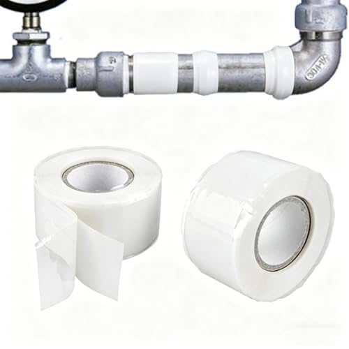 Heavy Duty Waterproof Silicone Tape, Self-Fusing Leak Seal Repair Tape, Instant Leak Stop for Pipes Ducts Automotive Plumbing, Extreme Temperature Resistance No Tools Needed - color: White