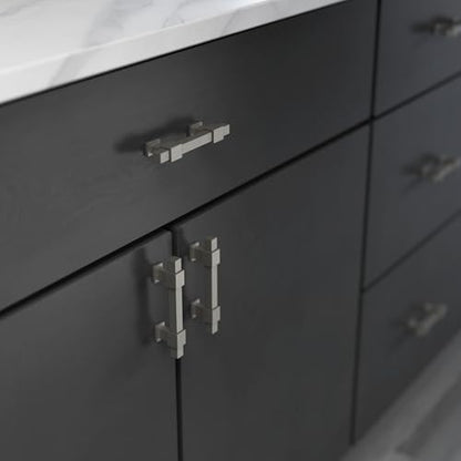 Franklin Brass 5 Pack Matte Brushed Nickel Cabinet Handles Adjustable Drawer Pulls for Kitchen Cabinet Knobs Dressers and Cupboards 1-3/8 to 4 inch (35–102mm) Hole Center | Adjusta-Pull™ - color: Matte Satin Nickel, size: 1-3/8" to 4"