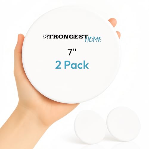 Strongest Home Wall & Door Handle Stopper, 2-Pack XXL – 7 Inch White Wall Bumpers, Quiet Wall Protector for Door Impact & Noise Reduction – Self Adhesive - color: White, size: 2X-Large 2 Pack