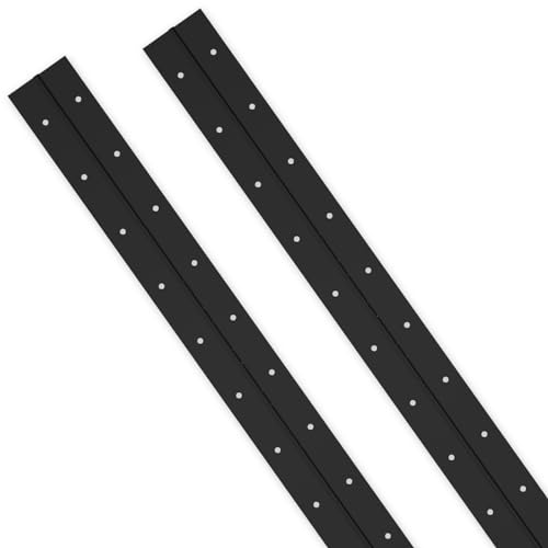20Inch Black Continuous & Piano Hinges, 2PCS Heavy Duty Stainless Steel Piano Hinge with Hole, 0.05" Thickness/1.2" Open Width Folding Cabinet Door Butt Hinge - color: Black, size: 20 Inch