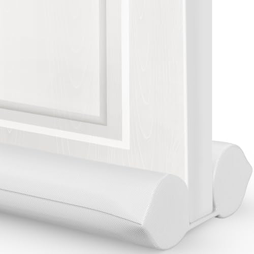 Comfyanno Under Door Draft Stopper - Bottom Door Gap Filler & Seal - Fits 30” to 36” Door, Block Cold Air, Noise, Sound, Wind, Bugs, Easy to Install, Double Side Block, No Adhesive, White - color: White, size: 36 Inch (Pack of 1)