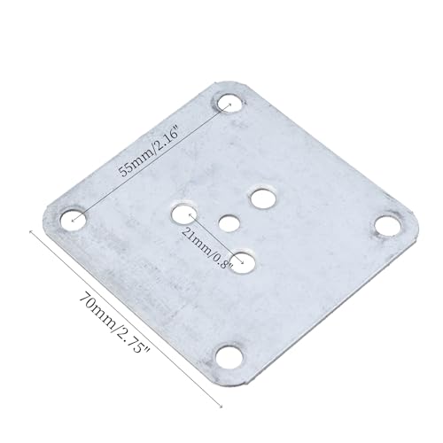 4 Pcs Leg Mounting Plates, Metal Mount Flat T-Plate Leg Attachment Connector for Sofa Cabinet Chair Table Replacement Hardware, Silver