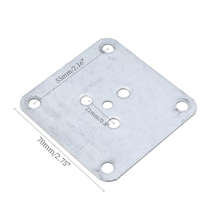4 Pcs Leg Mounting Plates, Metal Mount Flat T-Plate Leg Attachment Connector for Sofa Cabinet Chair Table Replacement Hardware, Silver