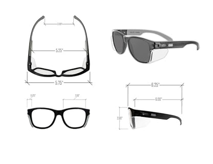 MAGID Y50 Safety Glasses for Construction | Black Frame — 2 Pairs, Gray Lens | Side Shields, ANSI Z87.1+, Anti-Fog, Scratch-Resistant, 99.9% UV Protection, Polycarbonate Lens - color: Gray Lens | Black Frame, size: 2 Pairs