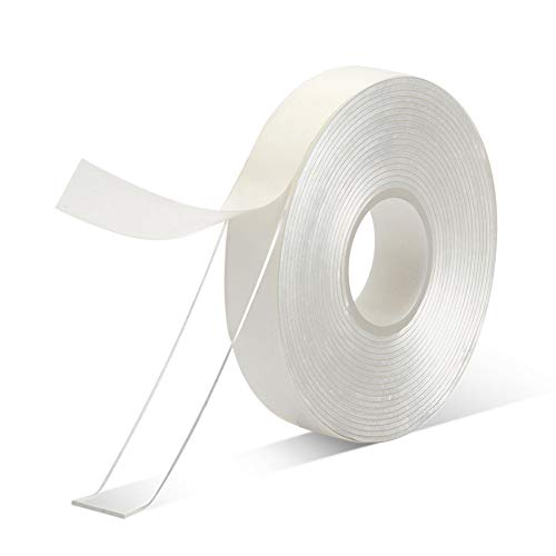VERSAF Double Sided Adhesive Tape -1/2" 10' Acrylic Transparent Removable No Residue Double Sided Heavy Duty Mounting Tape for Home/Office/Wall Decor(Pack of 1 Roll) - size: 1/2"