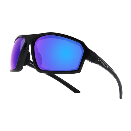 REV Z87+ Powersports Motorcycle Riding Goggles HD High Contrast UV400 Sports Wrap Sunglasses Safety Glasses - color: Nebula Blue