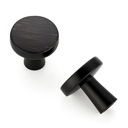 Ravinte 10 Pack Oil Rubbed Bronze Cabinet Knobs Mini Round Knobs Single Hole Solid Drawer Pulls for Dresser Drawers -1 Inch Diameter - color: Oil Rubbed Bronze