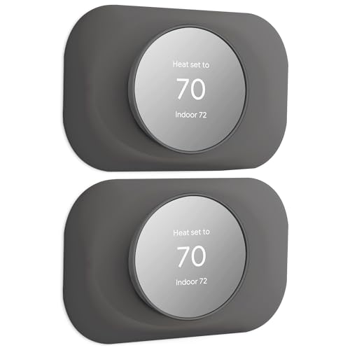 Petrichor Nest Thermostat Wall Plate - Compatible with Google Nest 2020 - Trim Kit, Cover Accessory for Easy Installation (2 Pack Charcoal) - color: 2 Pack Charcoal
