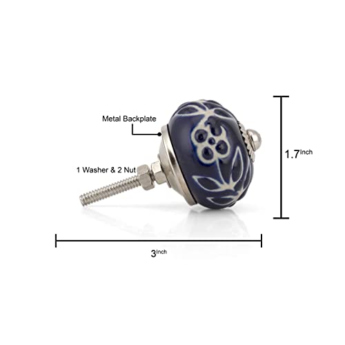 Craft Trade Ceramic Cabinet Knobs & Drawer Knobs – Kitchen Cabinet Hardware, Cupboard Handles, Dresser & Furniture Knobs – Decorative Handmade Pulls (Blue, Set of 12) - color: Blue, style: 12