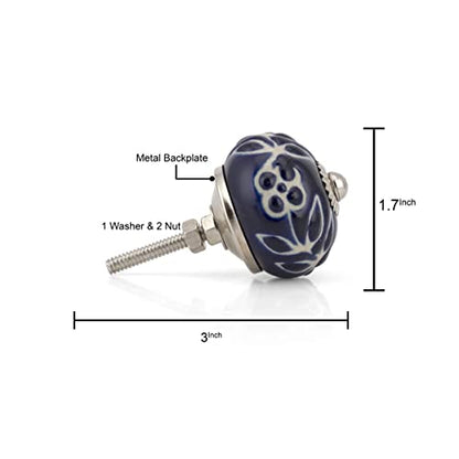 Craft Trade Ceramic Cabinet Knobs & Drawer Knobs – Kitchen Cabinet Hardware, Cupboard Handles, Dresser & Furniture Knobs – Decorative Handmade Pulls (Blue, Set of 20) - color: Blue, style: 20