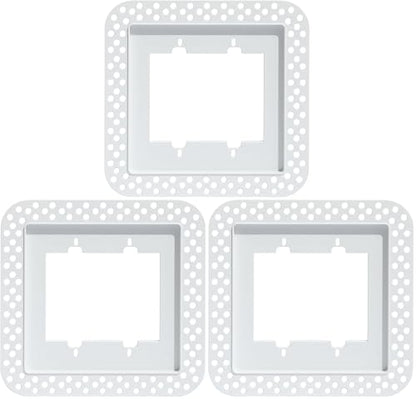 Fittes Flush Drywall Receptacle Mount [Lite]- 2 Gang Cotton White (Pack of 3) - size: 2 Gang (Pack of 3), style: 1 Pack