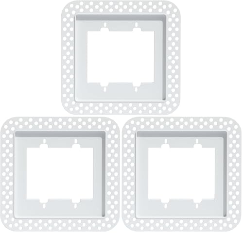 Fittes Flush Drywall Receptacle Mount [Lite]- 2 Gang Cotton White (Pack of 3) - size: 2 Gang (Pack of 3), style: 1 Pack