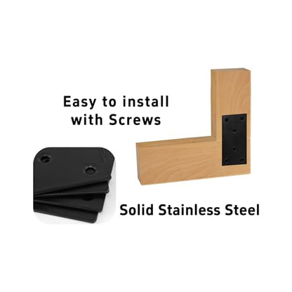 4PCS 4 x 2 inch Flat Straight Brace Brackets, Mending Plates for Furniture Shelf Support Corner Joint Repair - size: 4 x 2 inch