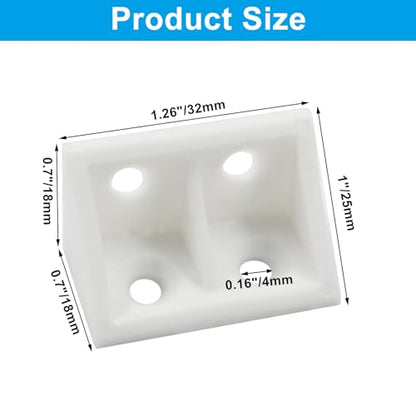 20 Pcs 0.7" White Right Angle Bracket with Screws Plastic L Brackets, 90 Degree Corner Brace Corner Support for Wood Shelf Chair Cabinet Box - style: with Screws