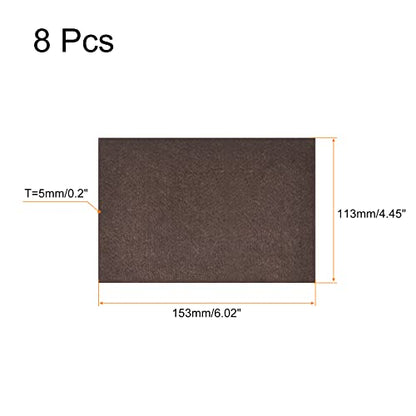 uxcell Felt Furniture Pads, 6-inch x 4.4-inch Self Adhesive Cuttable Anti Scratch Square Floor Protectors for Furniture Legs Hardwood Floor, Brown 8Pcs - size: 6-inch x 4.4-inch