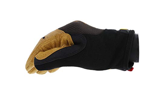 Mechanix Wear Original Leather Gloves - Durable Synthetic Leather Gloves for Protecting Hands - Comfort Fit - Breathable - Abrasion Resistant - Machine Washable - Brown/Black - Large - size: Large