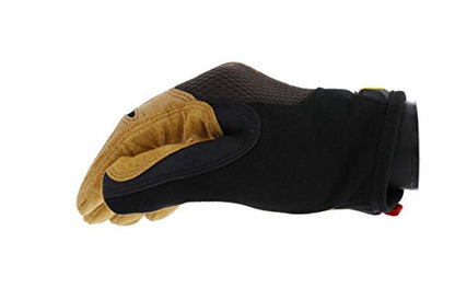 Mechanix Wear Original Leather Gloves - Durable Synthetic Leather Gloves for Protecting Hands - Comfort Fit - Breathable - Abrasion Resistant - Machine Washable - Brown/Black - Large - size: Large