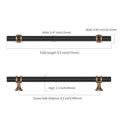 Asidrama 10 Pack 6.3 Inch(160mm) Champagne Bronze and Matte Black Kitchen Cabinet Handles, Cabinet Pulls Kitchen Cabinet Hardware Cupboard Handles Drawer Pulls - color: Black-Champagne Bronze, size: 6.3" Hole Center, style: 10 Pack
