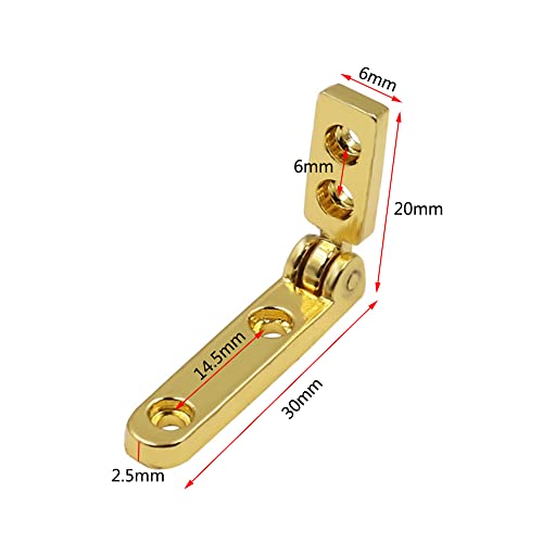 10 Pcs 90 Degree Hinges Wooden Box Gift Wine Jewellery Box Chest Case Hinge Cabinet Hardware with Screws (Gold) - color: Gold