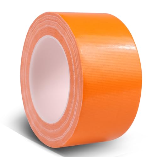 Orange Duct Tape Heavy Duty, 1.88 Inch x 35 Yard Waterproof Strong Adhesive Duct Tape for Indoor Outdoor Repairs Tear by Hand, 1 Roll - color: Orange