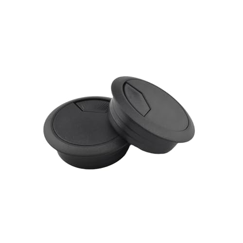 HAHIYO 2Pcs 2Inch/50mm Black ABS Plastic Sector-shaped Desk Grommet Wire Grommet Cable Management Cord Hole Cover Desk Wire Hole Insert Wire Organizer for Computer Office Home School Equipment Systems - color: Black, size: Sectorshaped-2in-Black-2P