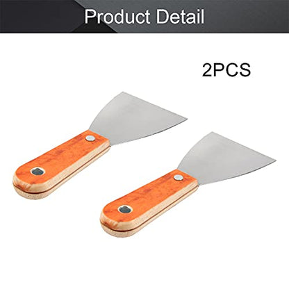 Utoolmart Putty Scraper 3" Cr-V Steel Stiff Putty Knives with Plastic Handle for Taping Paint Wall Floor Tile 2Pcs - size: 3 inch