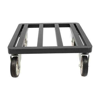 Furniture Dolly,18''x18’’ Heavy-Duty Stainless Steel Furniture Mover, 1200LBS Loading Capacity, 4'' Swivel Casters & Tie-Down Straps for Secure Transport(Black)