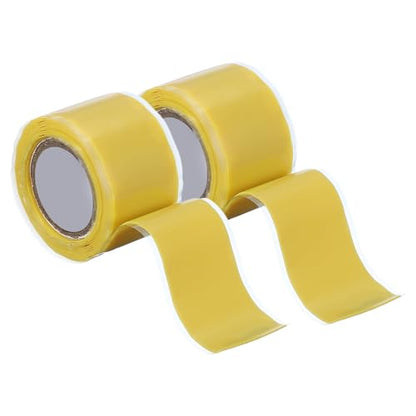 uxcell 2 Pcs Self Fusing Silicone Tape, 1" x 5ft Waterproof Water Leak Sealing Tape for Plumbing Pipe Hose Repair Handles, Yellow - color: Yellow, size: 1" x 5ft