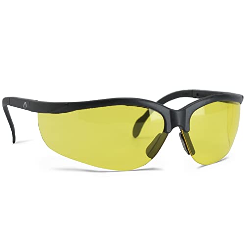 Walker's Sport High-Grade Polycarbonate Lenses Half Frame Soft Rubber Nose Piece Adjustable Safety Shooting Glasses - color: Yellow, size: One Size